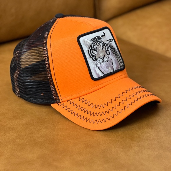 Goorin Bros Animal Farm Trucker Baseball Snapback Hat Cap The Orange Tiger RARE - Picture 4 of 6